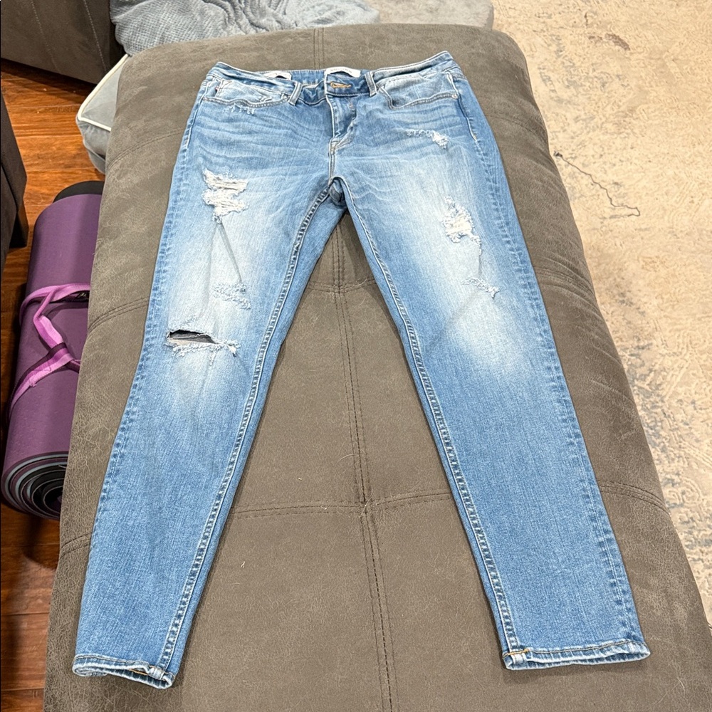 Vigoss Medium Blue Ripped Skinny Jeans